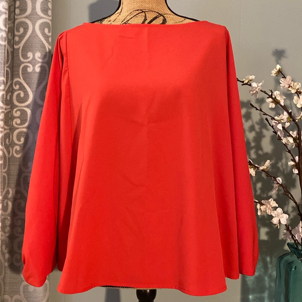 Prologue Lantern Sleeve Long Sleeve Blouse